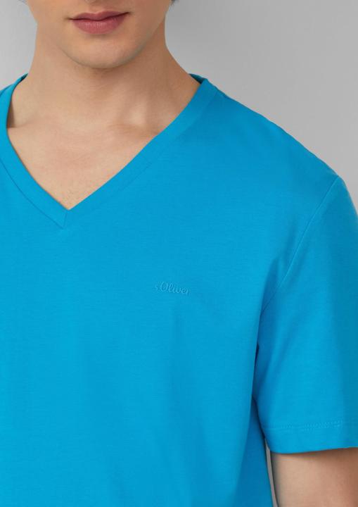 Produktbild S.Oliver T-Shirt Jersey-T-Shirt mit V-Ausschnitt und Logo (XL)