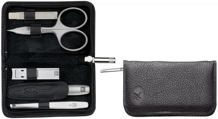 Zwilling Reissverschluss-Etui Yakleder schwarz 5-tlg. (Necessaire)