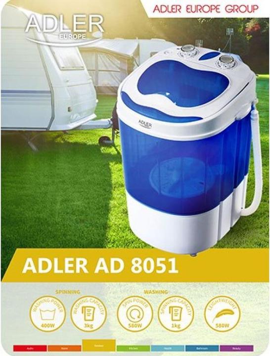 Image du produit Adler Mini lave-linge AD 8051 (3 kg, Vers le haut)