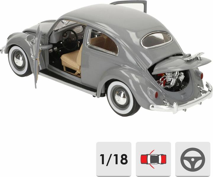 Produktbild Bburago 18/12029 Metal scale 1:18 Official Volkswagen Kafert-Beetle 1955 gray