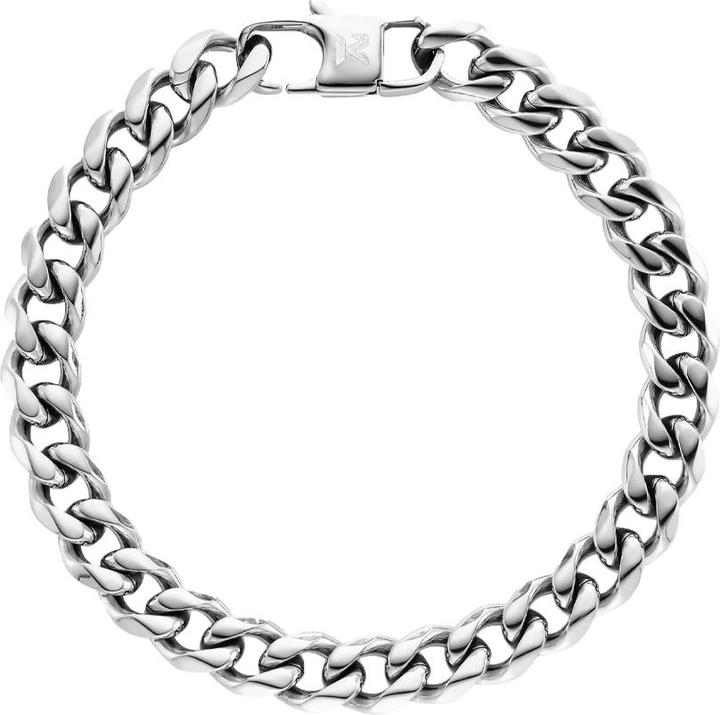 Produktbild K12 - Silver Cuban Bracelet - 8 mm (17 cm, ohne Messing, Chirurgenstahl 316L)