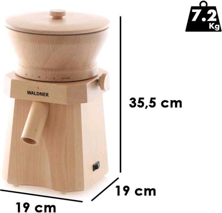 Actual product image Waldner Silence grain mill made of beech wood 400W motor 130 g/min