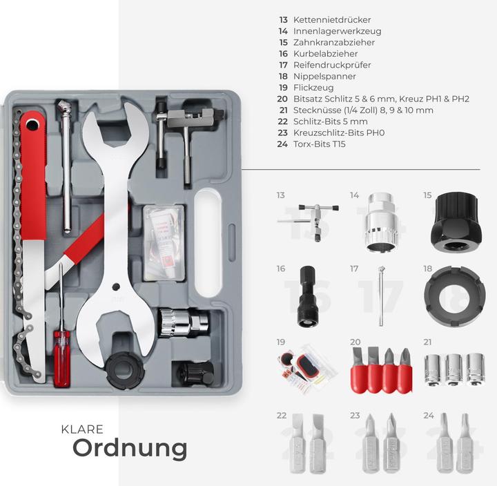 Actual product image tectake bike tool kit tool set bike tools bicycle tool kit cycle tool kit (1 Piece)