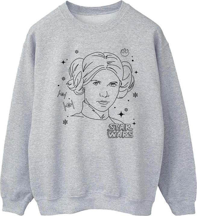 Actual product image Star Wars Mens Episode IV: A New Hope Leia Christmas Sketch Sweatshirt (3XL)