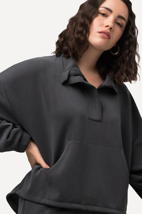 Immagine prodotto Ulla Popken Felpa dal taglio oversize con collo alto e maniche lunghe (50, 52)