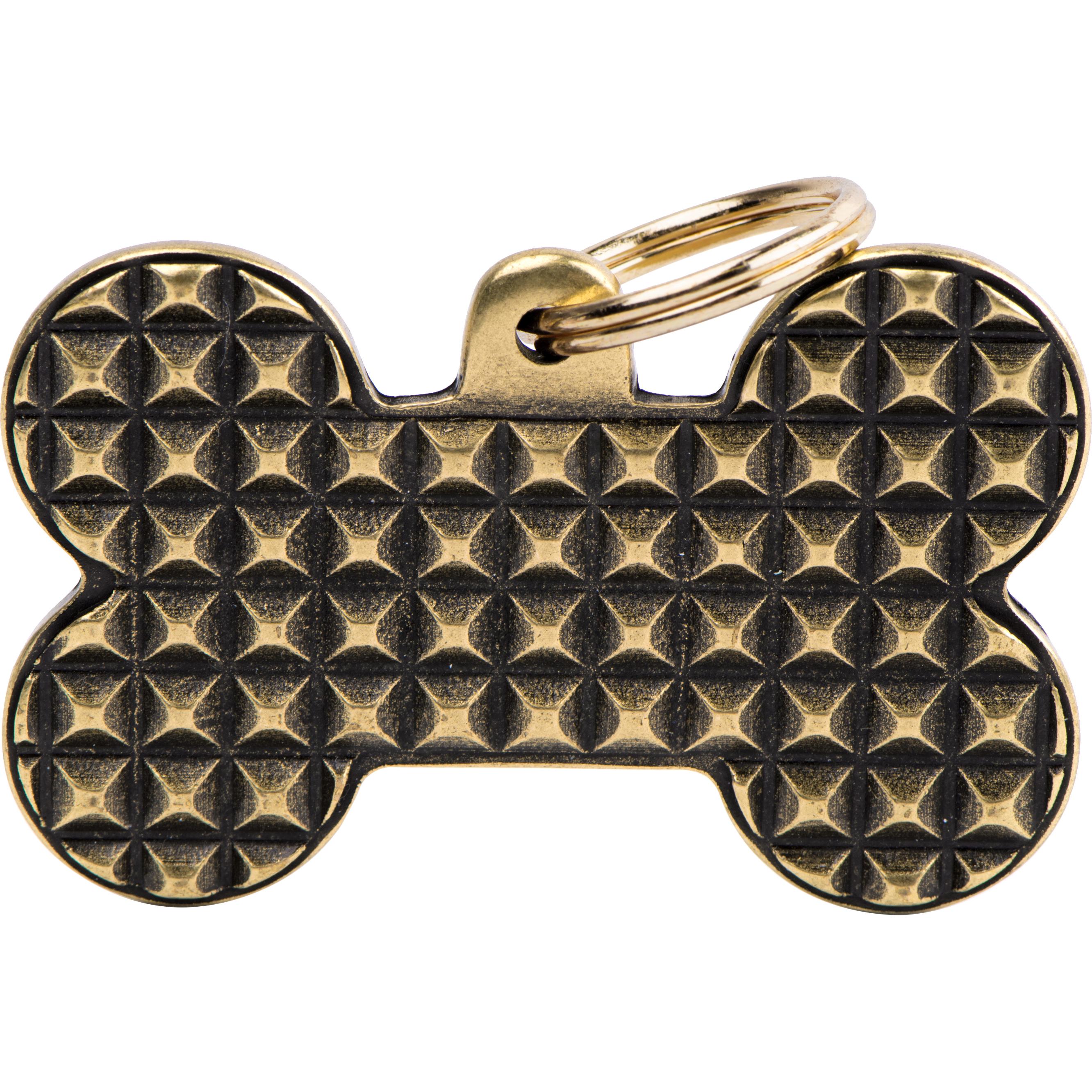 Myfamily MyFa tegn bronx, ben stor, guld, studs (Cane, Passeggiare), Collare + Guinzaglio