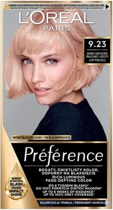 Produktbild L'Oréal Paris L'Oreal Paris Recital Preference Hair Dye 9.23 Pure Rose (9.23 Pure Rose)