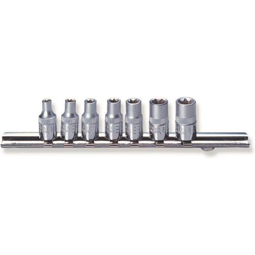 Jonnesway, Steckschlüssel + Stecknuss, Torx-Steckschlüsselsatz E, 1/4, E4-E11