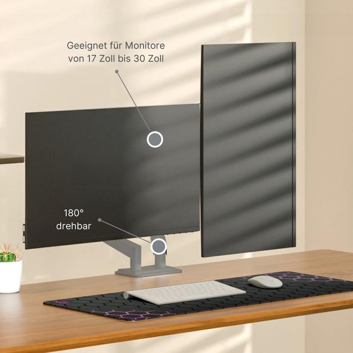 Produktbild Hermex Doppel-Monitorhalterung Monitorarm 2 Monitore Tischhalterung (Tisch, 30", 9 kg)
