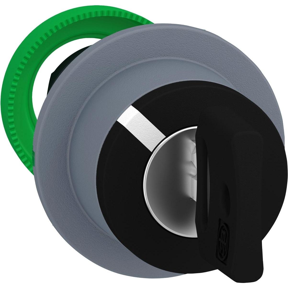 Schneider Electric Interruttore a chiave, anteriore, plastica, 2- ZB5FG4C0, Pulsante + Interruttore, Grigio