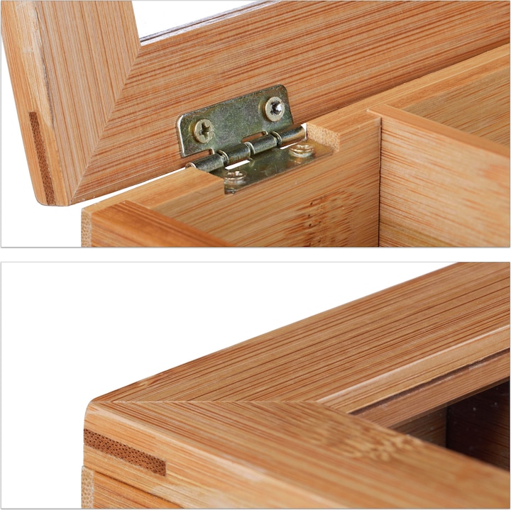 Actual product image Relaxdays 9 Compartment Tea Box