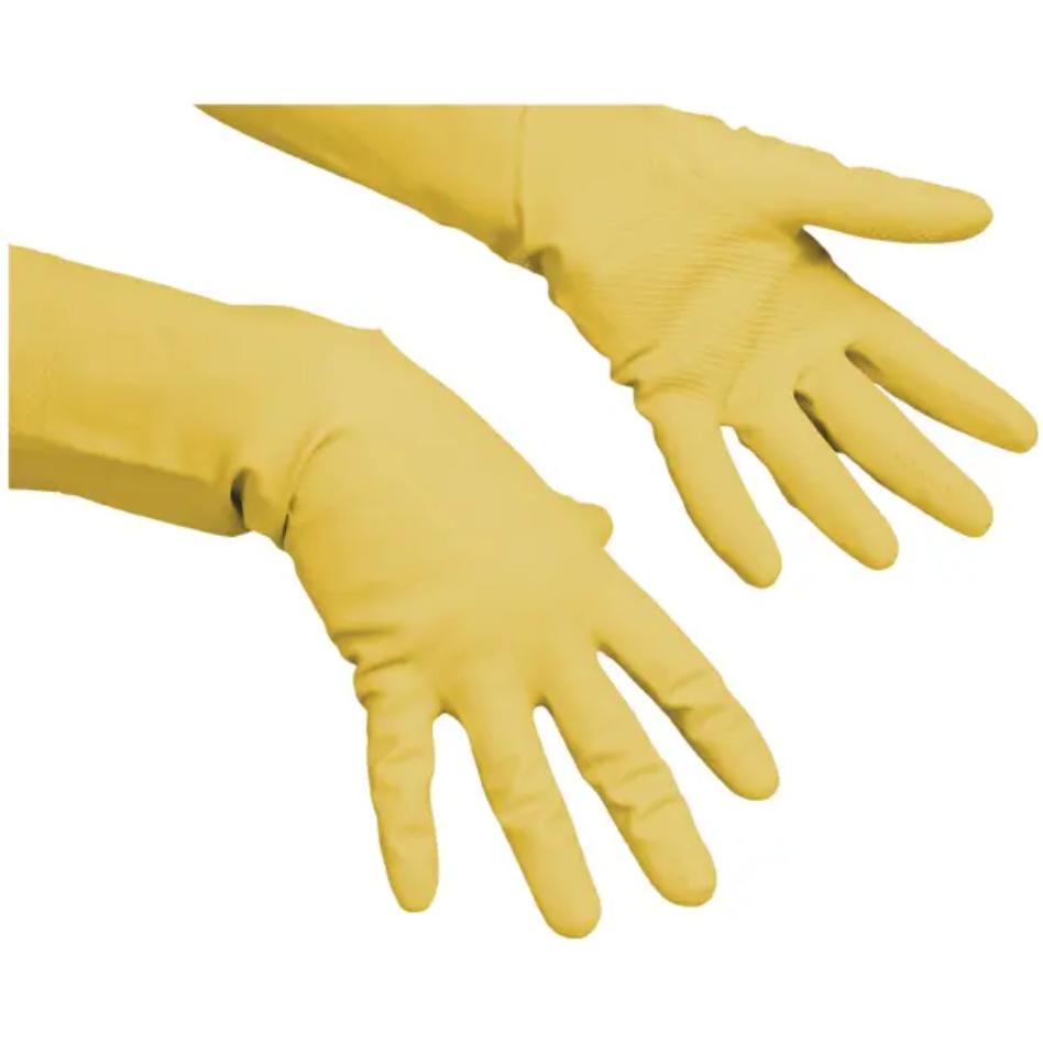 Vileda, Schutzhandschuhe, Handschuhe Multipurpose Der Feine Naturlatex gelb Grösse L (L)