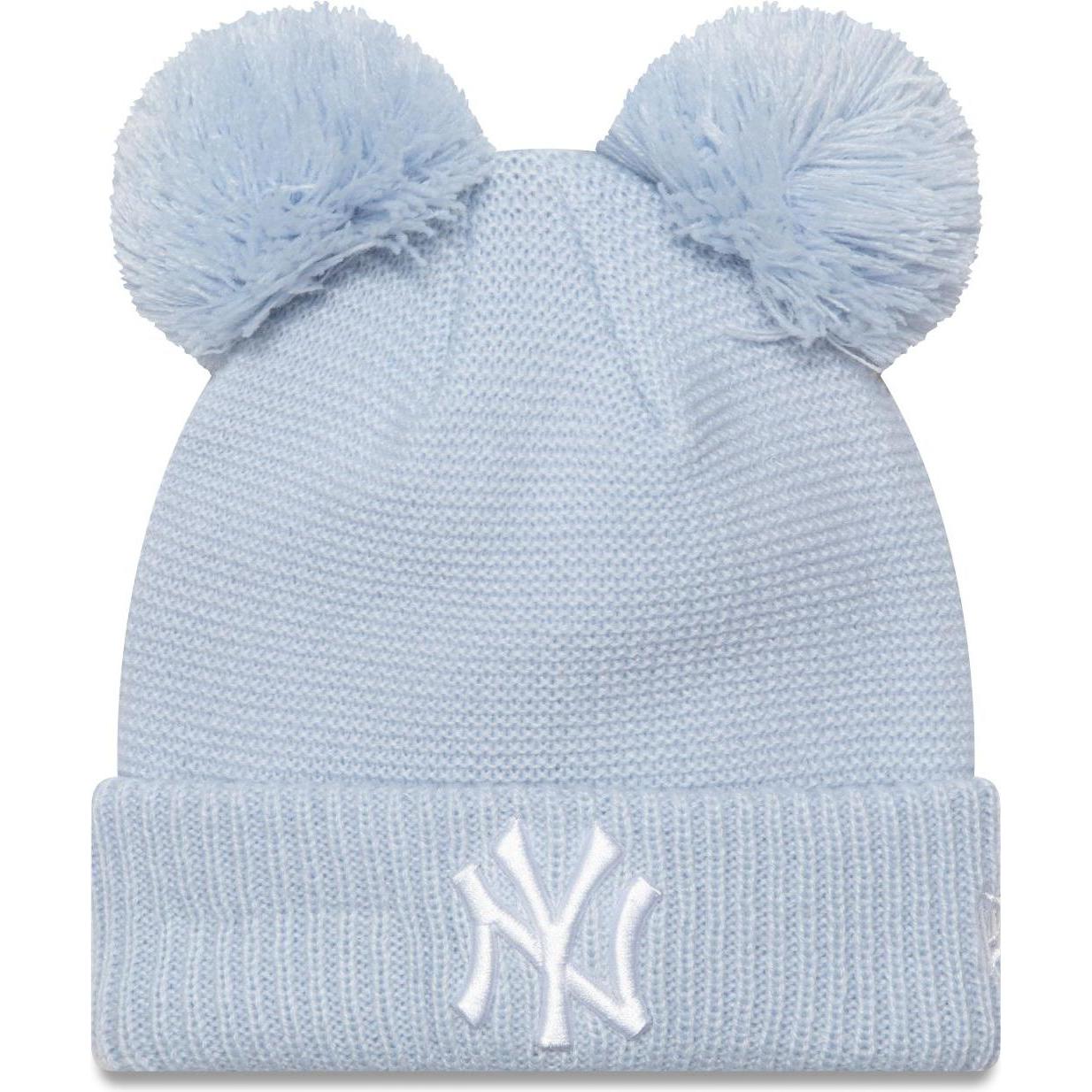New Era, Damen, Mütze, Mädchen Wintermütze Double Bobble NY Yankees sky, Blau