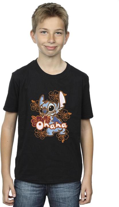 Produktbild Disney Lilo And Stitch Ohana Orange Hibiscus TShirt Jungen (116)