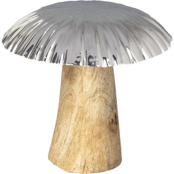 MICA Living, Deko Objekt, Pilz silber/braun - ca. 14 x 12 cm (14 x 12 cm)