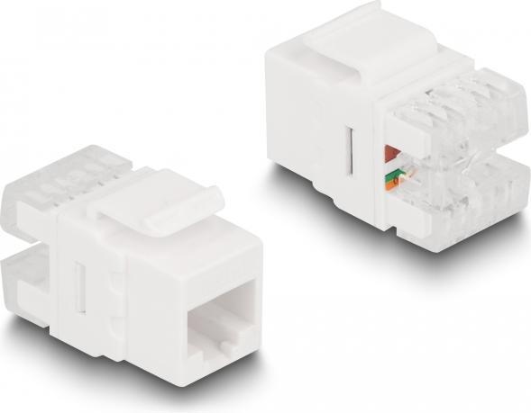 Image du produit Delock Kit Keystone LSA avec support de pose RJ45 / RJ11 Cat.6 noir (Support de module Keystone)