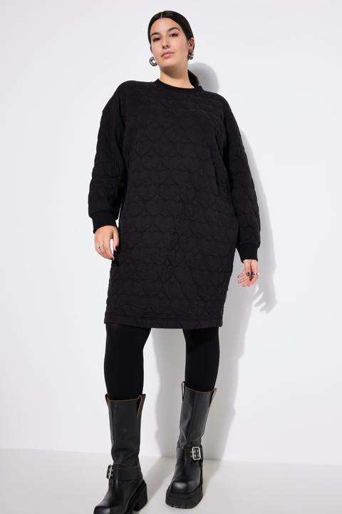 Actual product image Studio Untold Damen grosse Grössen Sweat-Minikleid, oversized, HEART-Stepp schwarz 42+ 838286100-42+ (42, 44)