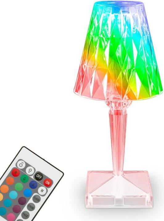 Image du produit Briloner Akku RGB-LED lampe de table, aspect cristal, transparent, 1xLED/2,3W