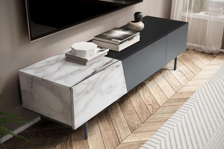 Actual product image FineBuy Lowboard TV cabinet 150 cm TV table TV cabinet doors drawer (150 x 40 x 40 cm)