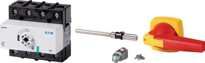 Produktbild Eaton Lasttrennschalter, DMM, 160 A, 4-polig, NOT-AUS-Funktion, mit rotem Drehgriff und gelbem Sperrkranz