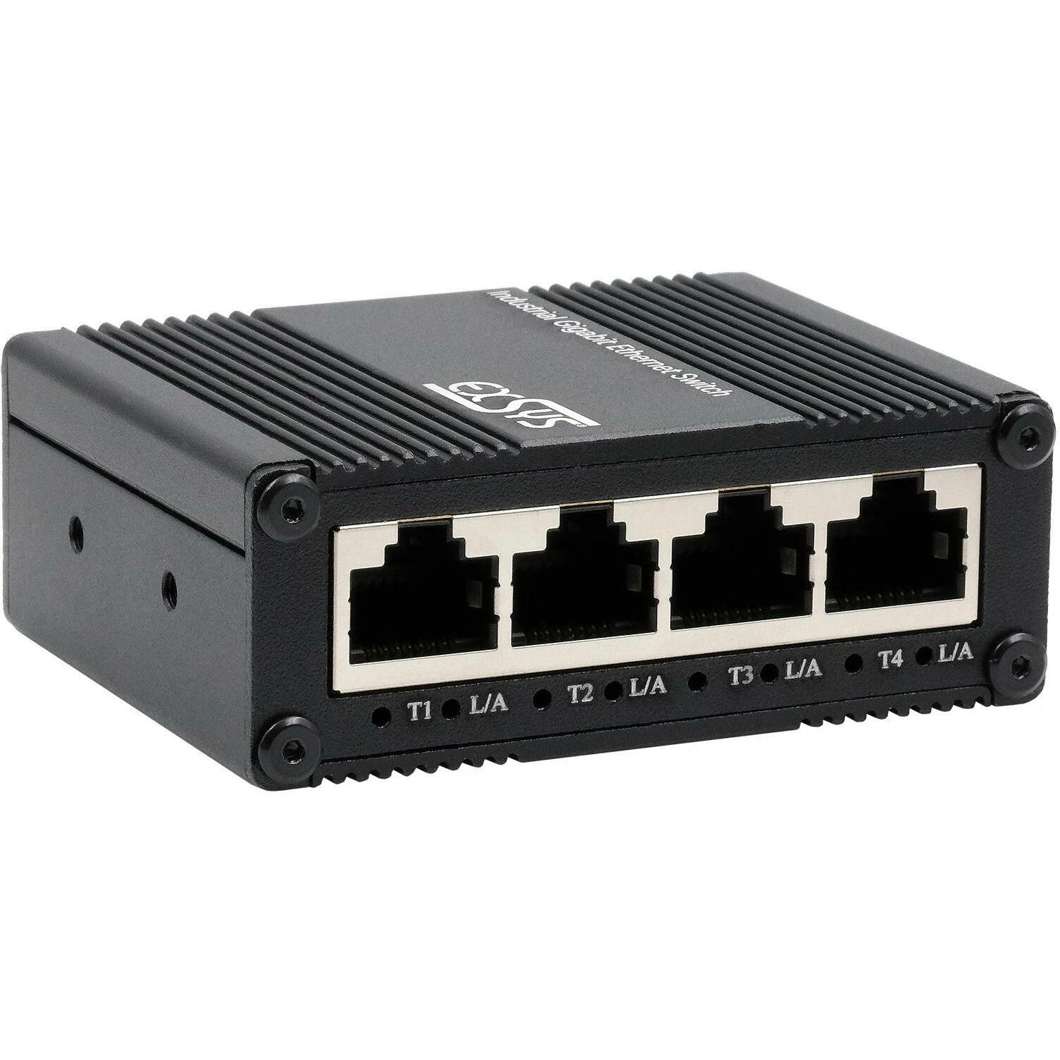 Exsys Industrial Ethernet Micro Switch 5x 1 Gbit/s (5 porte), Switch di rete, Nero