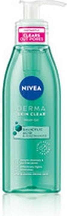 Actual product image NIVEA Cleansing skin gel Derma Skin Clear (Wash Gel) 150 ml (Facial cleansing wipes)