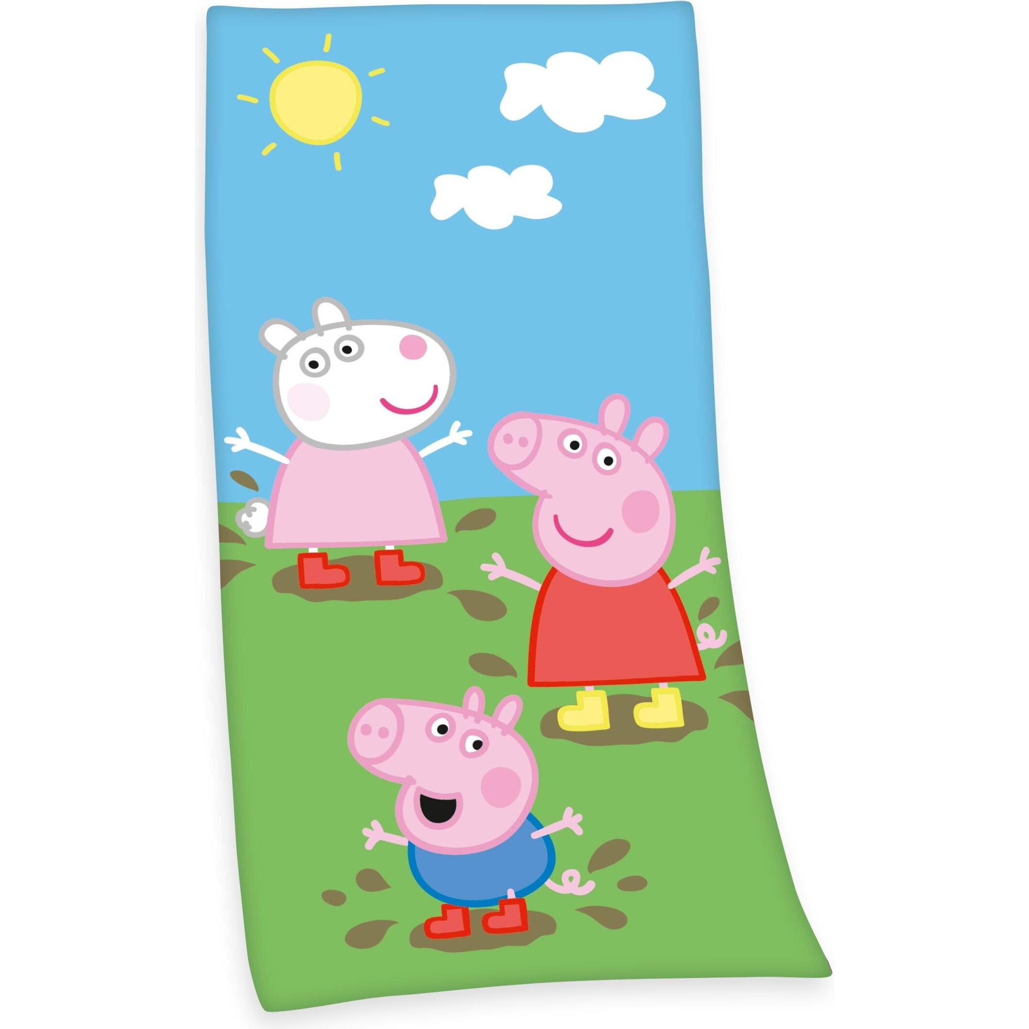 Herding, Strandtuch, Peppa Pig Velourstuch (75 x 150 cm)