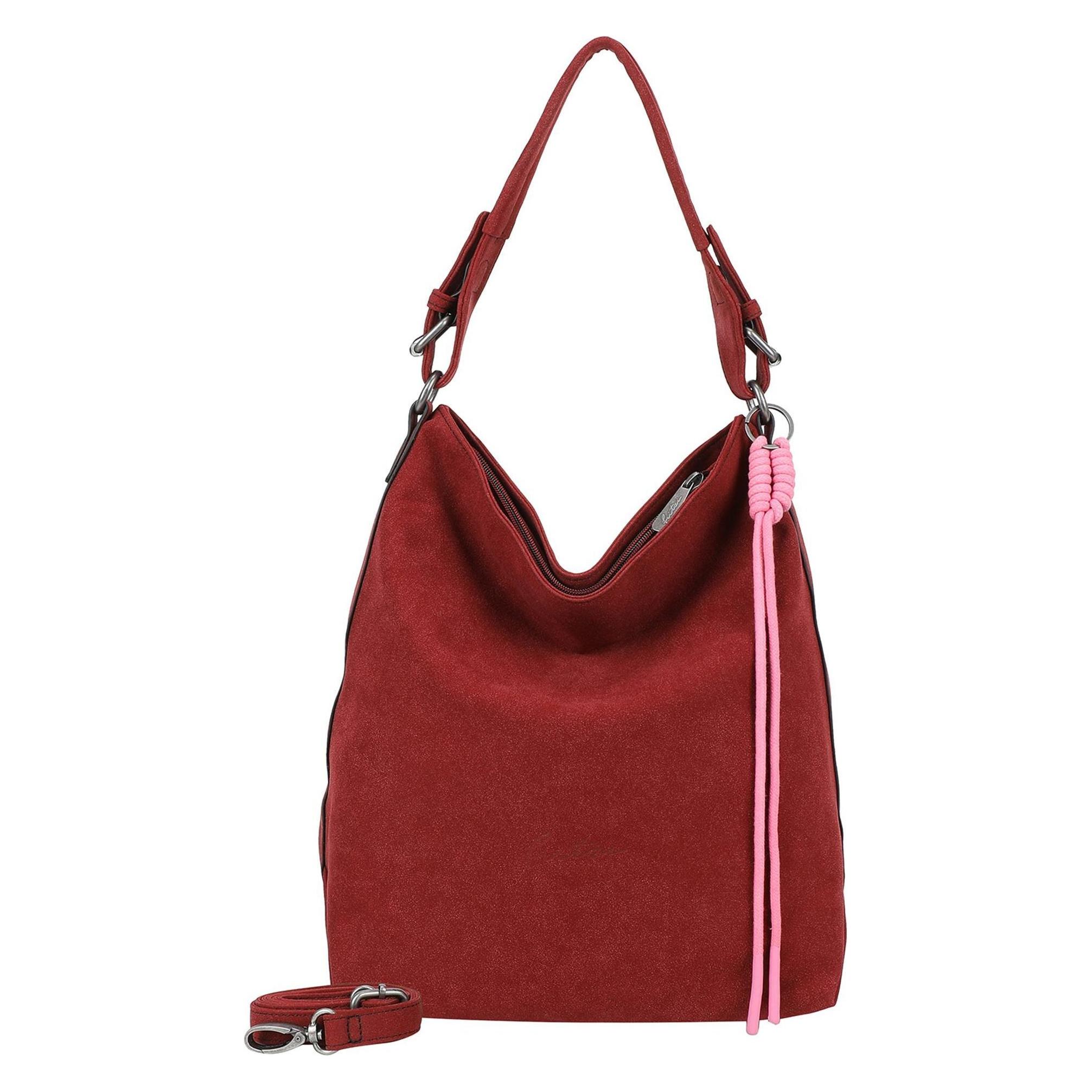 Fritzi Aus Preußen, Damen, Handtasche, Bitzi01 Suede Jacky Schultertasche 34 Cm, Rot