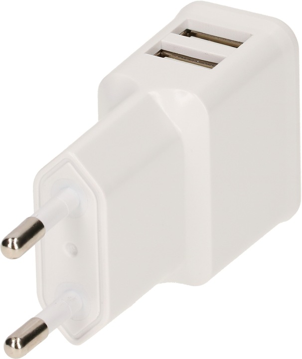 Immagine prodotto Goobay Caricabatterie doppio USB 2,4 A - Alimentatore USB con 2 uscite USB - bianco (12 W)