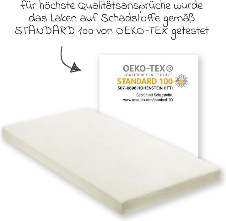 Immagine prodotto Julius Zöllner Lenzuolo fitted in jersey per la culla 50x100cm, ecru (50 x 100 cm)