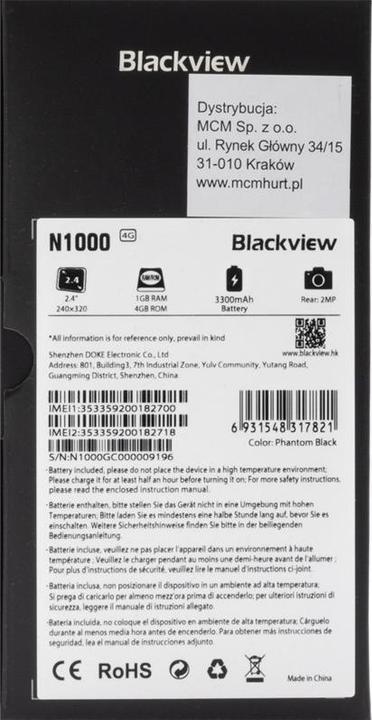 Produktbild Blackview N1000 (2.40", 2 Mpx, 4G)
