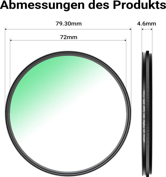 Produktbild Walimex pro Polfilter Zirkular Slim Super DMC 77mm Polarisationsfilter CPL Foto (77 mm, Polarisationsfilter)
