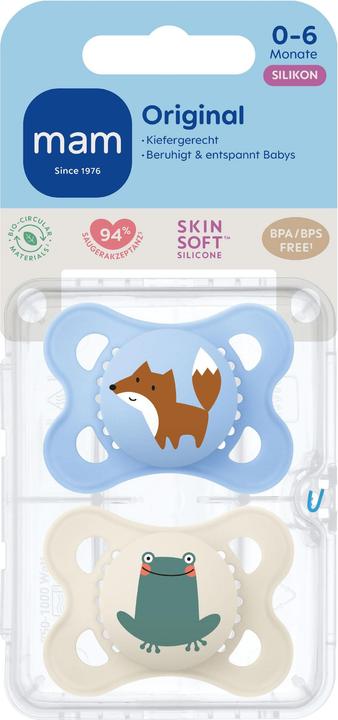 Actual product image MAM Original matt Sil.0-6M F/F 2St (2x, 0 - 6 Months)