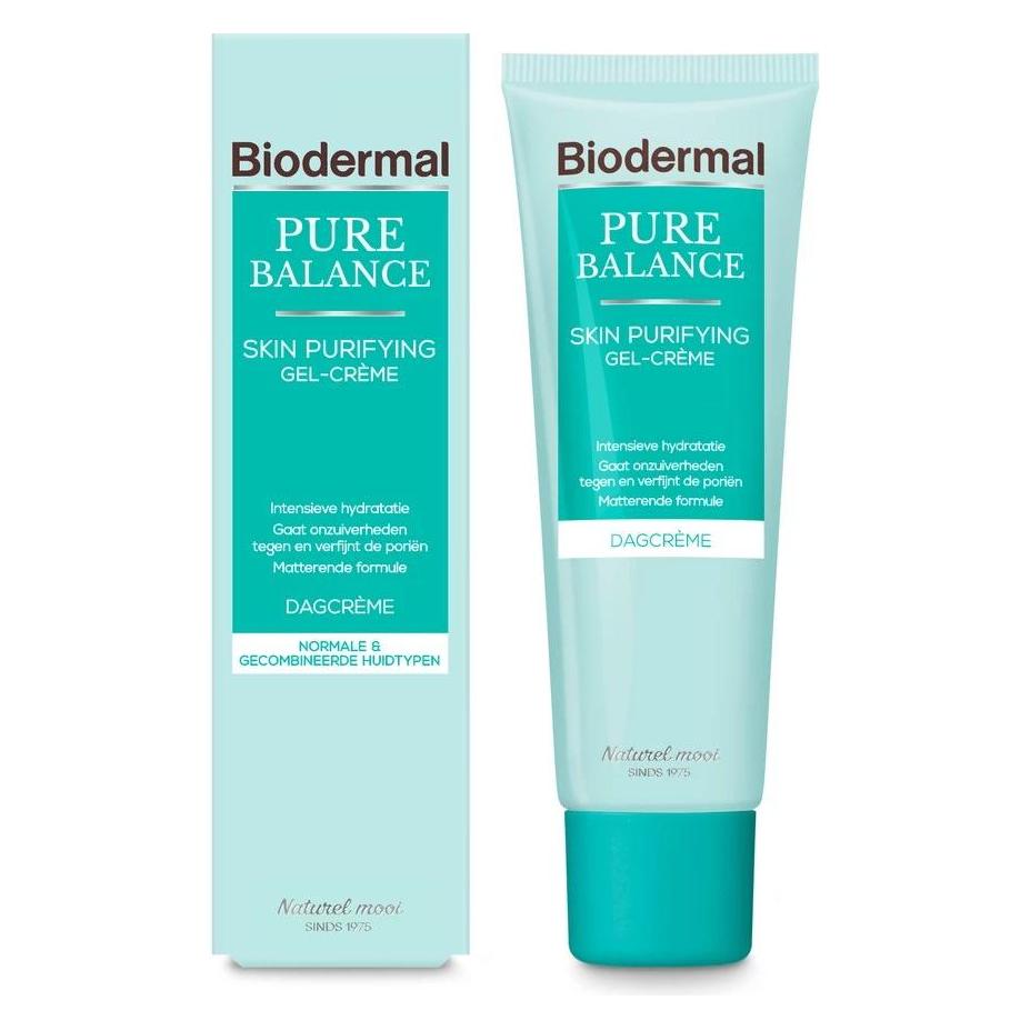 Bioderma, Gezichtscrème, Biodermal Pure Balance Dagcrème Huidzuiverende Gel-Crème - Dagcrème Met Hyaluronzuur, Speciaal (50 ml, Gezichtsgel)