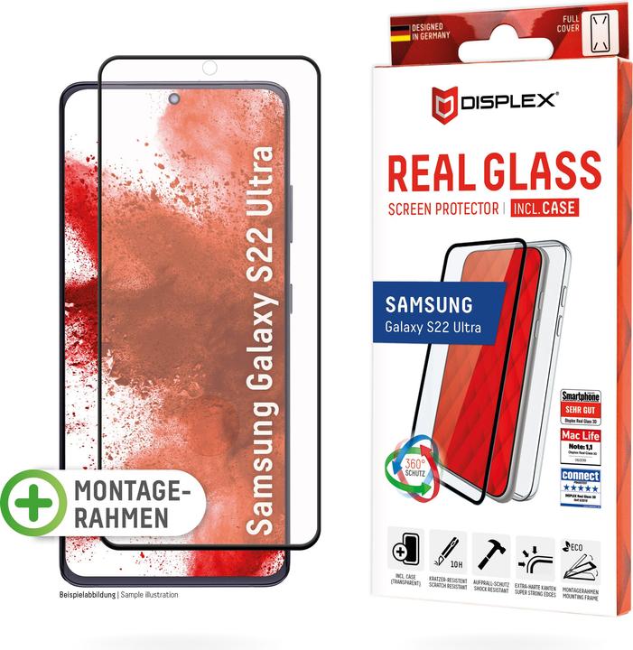Produktbild Displex Real Glass, Full Cover Panzerglas + Handyhülle (1 Stück, Samsung Galaxy S22 Ultra)