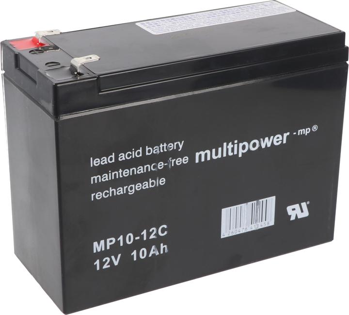 Actual product image Multipower MP10-12C Akku Blei PB 12Volt 10Ah Zyklenfest Cycle (12 V, 10 Ah)