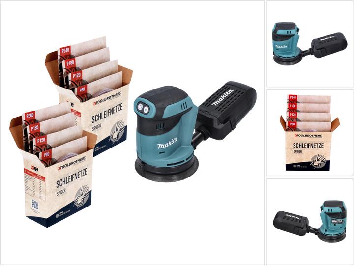 Tool Brothers DBO 180 Z Akku Exzenterschleifer 18 V 125 mm + 2x Toolbrothers SPIDER Netzschleifmittel Set - ohne (Exzenterschleifer)