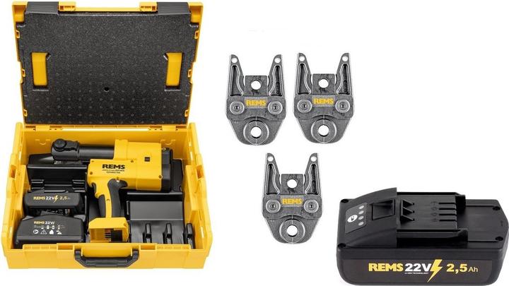 Actual product image Rems 576040 R220 Akku-Press 22V ACC Connected SET V 15+18+22 Präzisions-Pressmaschine in L-Boxx