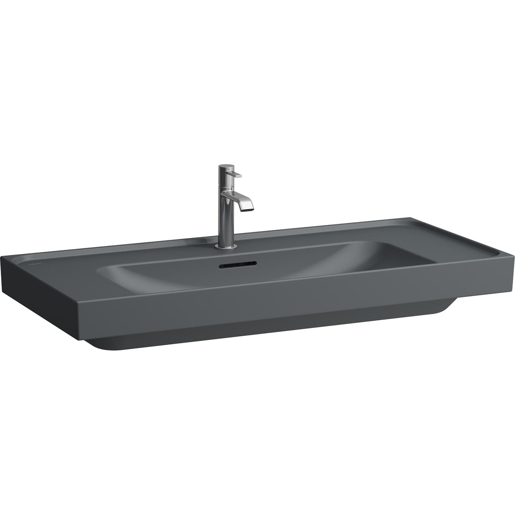Laufen, Waschbecken, Meda Waschtisch, unterbaufähig, 1000x460mm, Ablage beidseitig, 2 Hahnlöcher, mit Überlauf (1070 mm,...