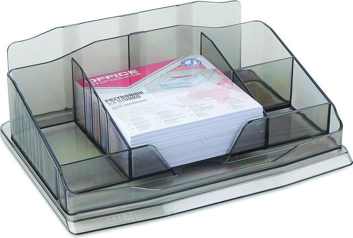 Actual product image Office Products Plastic desk organiser, with notepad, smoke-coloured