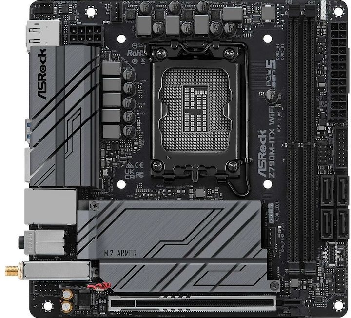 Productafbeelding AsRock Z790M-ITX/WIFI ITX Intel Z790 DDR5 So.1700 retail (LGA 1700, Intel Z790, Mini-ITX)