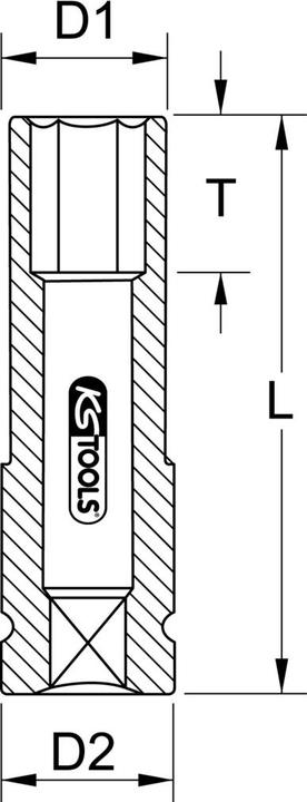 Produktbild KS Tools Werkzeuge-Maschinen GmbH 1/2 Alu-Felgen Kraft-Stecknuss robust, lang, 19mm, auf Hänger