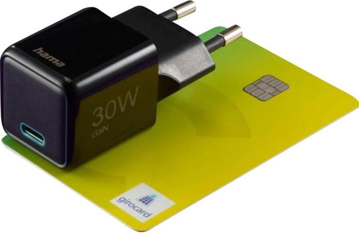 Image du produit Hama Chargeur rapide, USB-C, PD/QC/GaN, super-mini-chargeur, 30 W, noir (30 W, 1 portion)