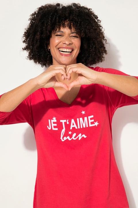 Image du produit Angel of Style T-shirt à délavage cold dyed et imprimé à message. Col et manches longues (50)