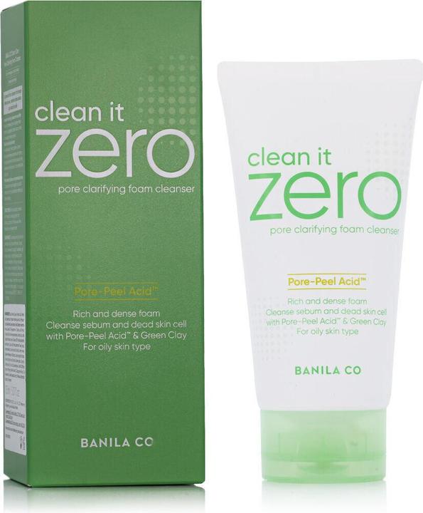 Produktbild Banila Co Clean it Zero Pore Clarifying Foam Cleanser 150ml mit Tri-Peel-Säure und natürlicher Tonerde (Reinigungsschaum, 150 ml)