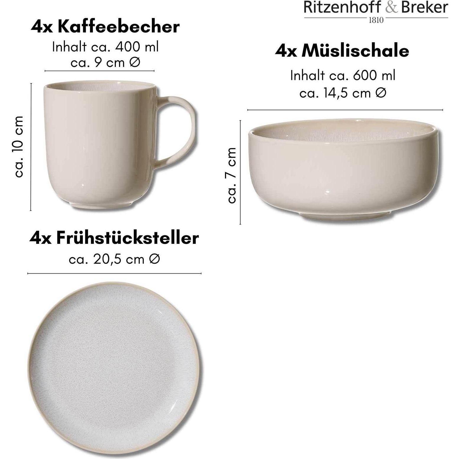 Thumbnail - Ritzenhoff & Breker, Geschirrset, Laredo (12 Stück)