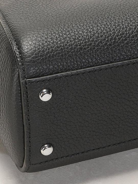 Actual product image Tory Burch eleanor mini satchel in hammered leather black