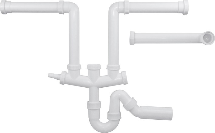 Actual product image Blanco Basin connection with siphon 2x 3 1/2" or 1x 1 1/2" 225087 (Tube siphon, 1 1/2“)