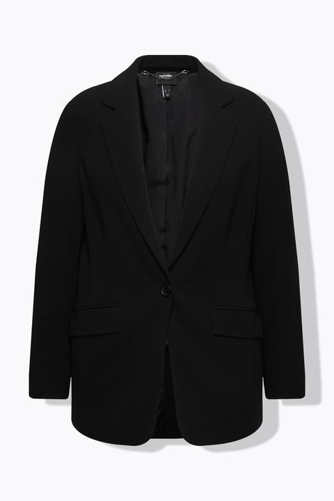 Actual product image Ulla Popken Triacetate Blend Lapel Collar Fully Lined Blazer (52)