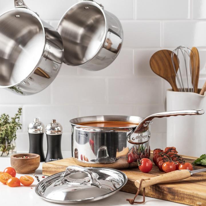 Actual product image de Buyer Affinity saucepan with lid induction (20 cm, Pot, Stainless steel)